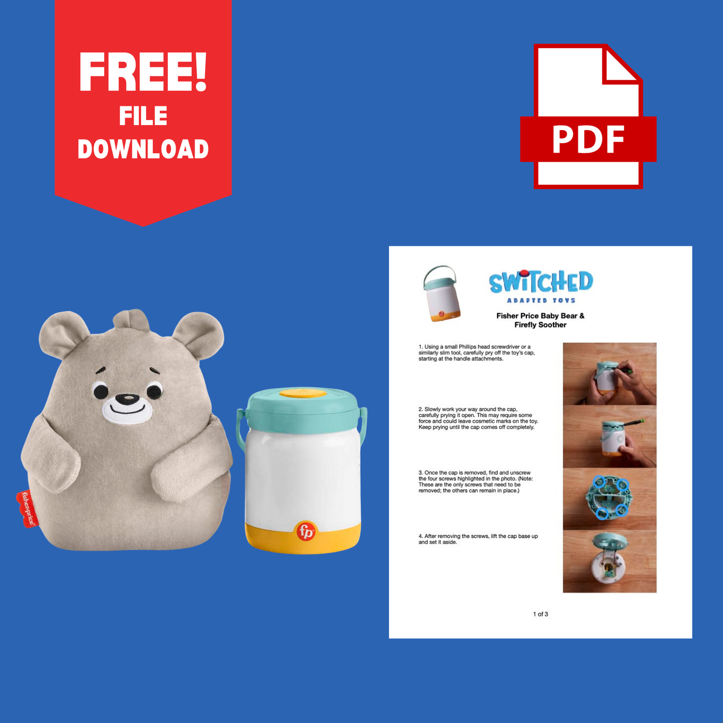 Free File Download – PDF Manual: Fisher-Price Baby Bear & Firefly Soother Switch Adaptation Guide