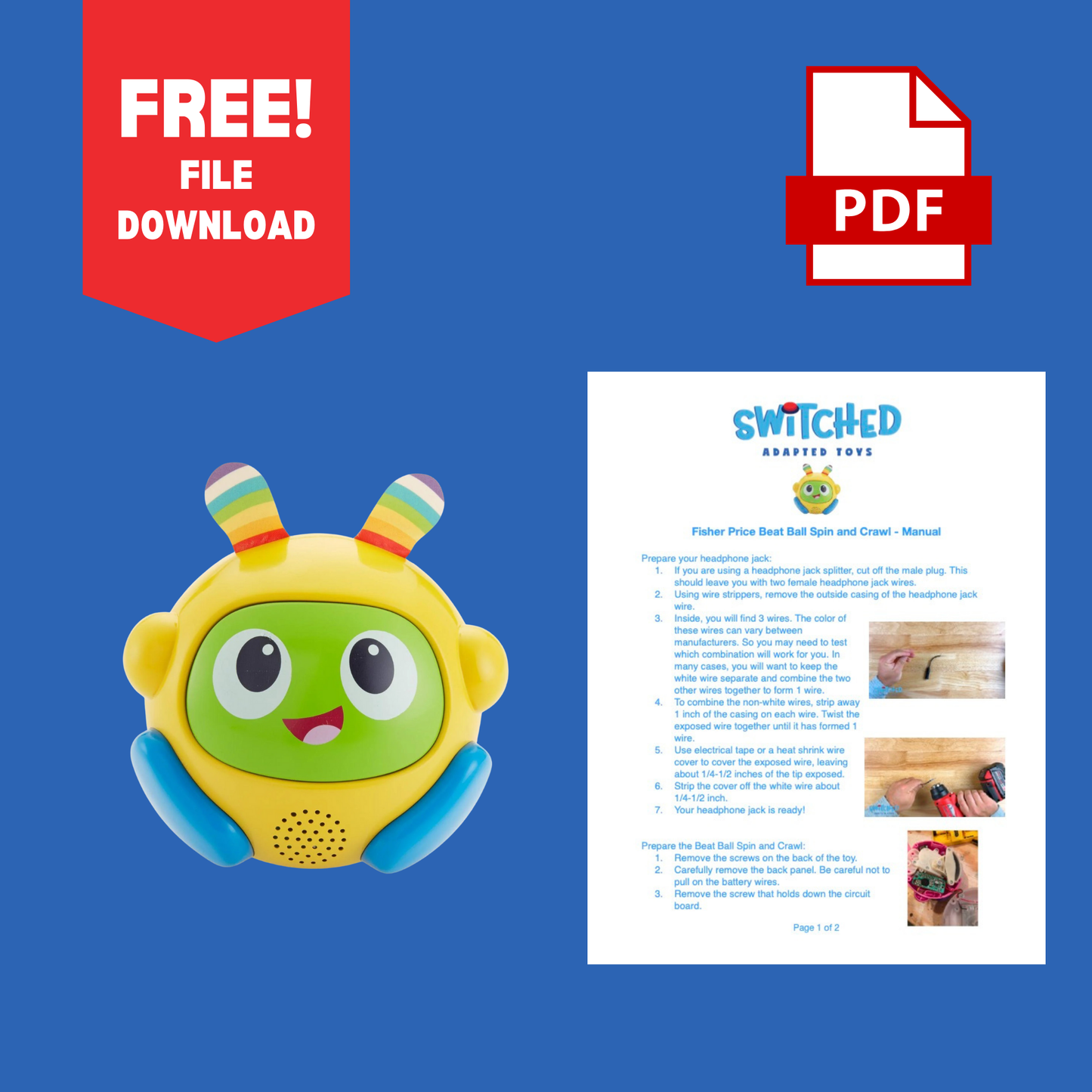Free File Download – PDF Manual: Fisher-Price Beat Ball Spin & Crawl Switch Adaptation Guide
