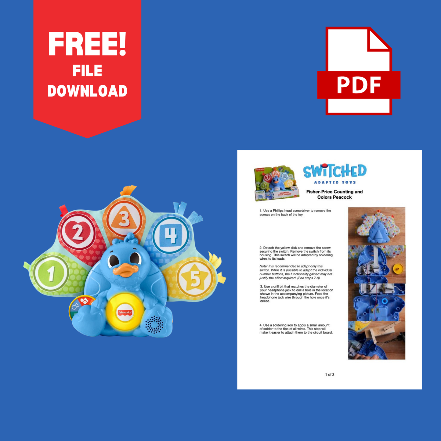Free File Download – PDF Manual: Fisher-Price Counting & Colors Peacock Switch Adaptation Guide