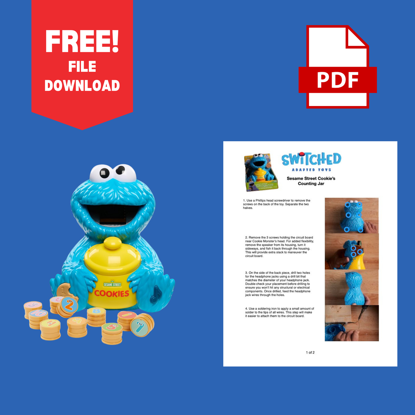 Free File Download – PDF Manual: Sesame Street Cookie’s Counting Jar Switch Adaptation Guide
