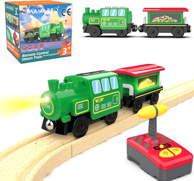 Wooden Train Battery Operated RC Locomotive Train